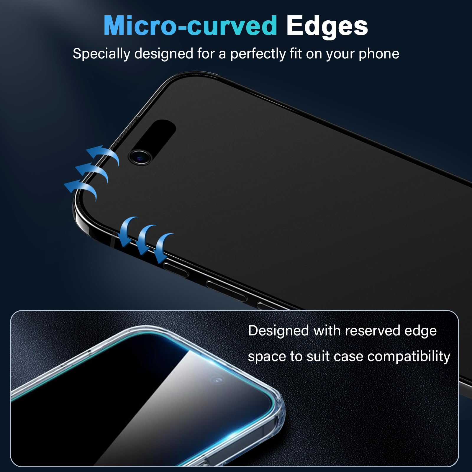 Mothca Pellicola Opaca Privacy per iPhone 16/ iPhone 15, Vetro Temperato Opaco Anti-Spy Film
