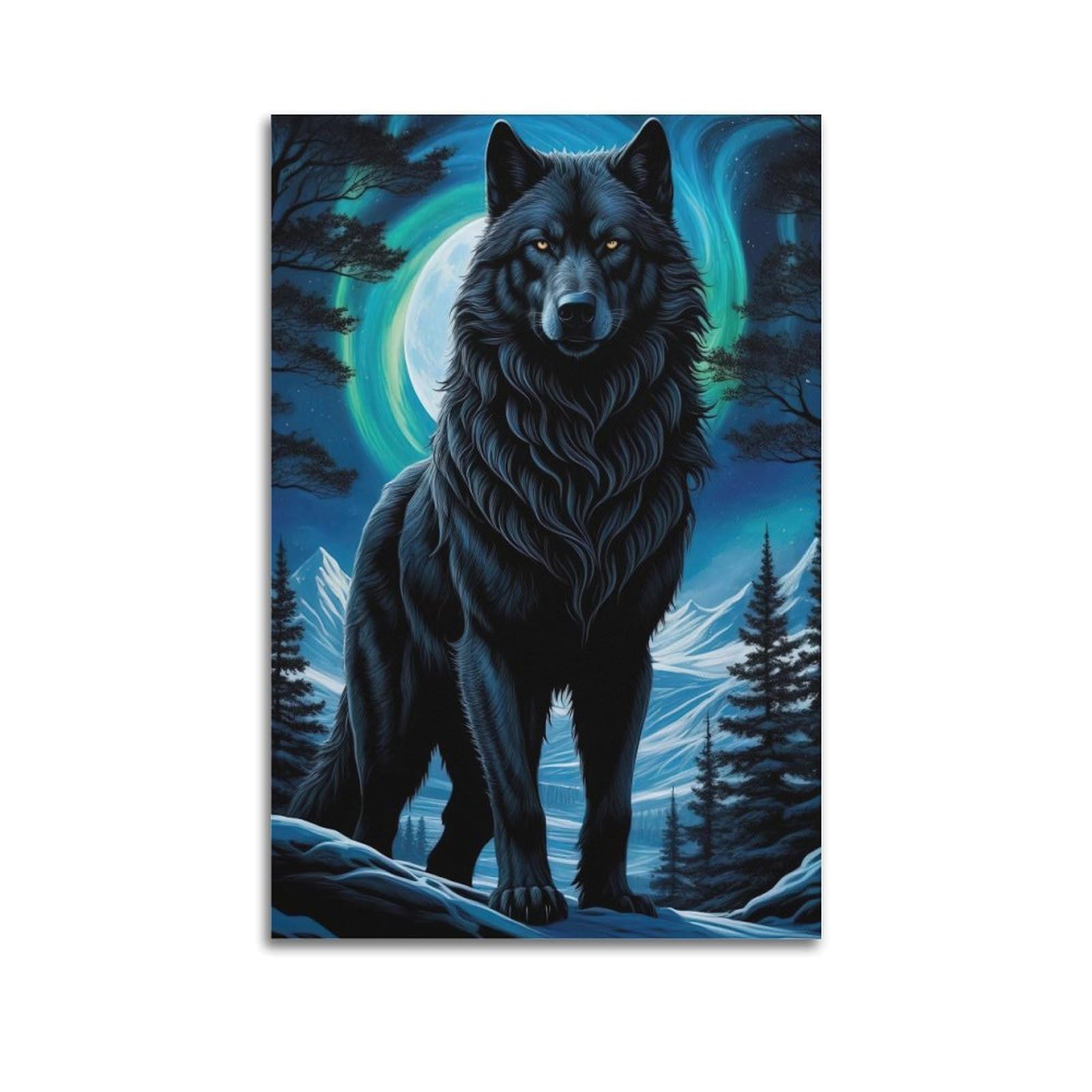 ZSZWHJ Animal Artwork Poster Wolves in The Snow Poster Decorative Painting Canvas Wall Posters And Art Picture Print Modern Family Bedroom Decor Posters 24x36inch(60x90cm)