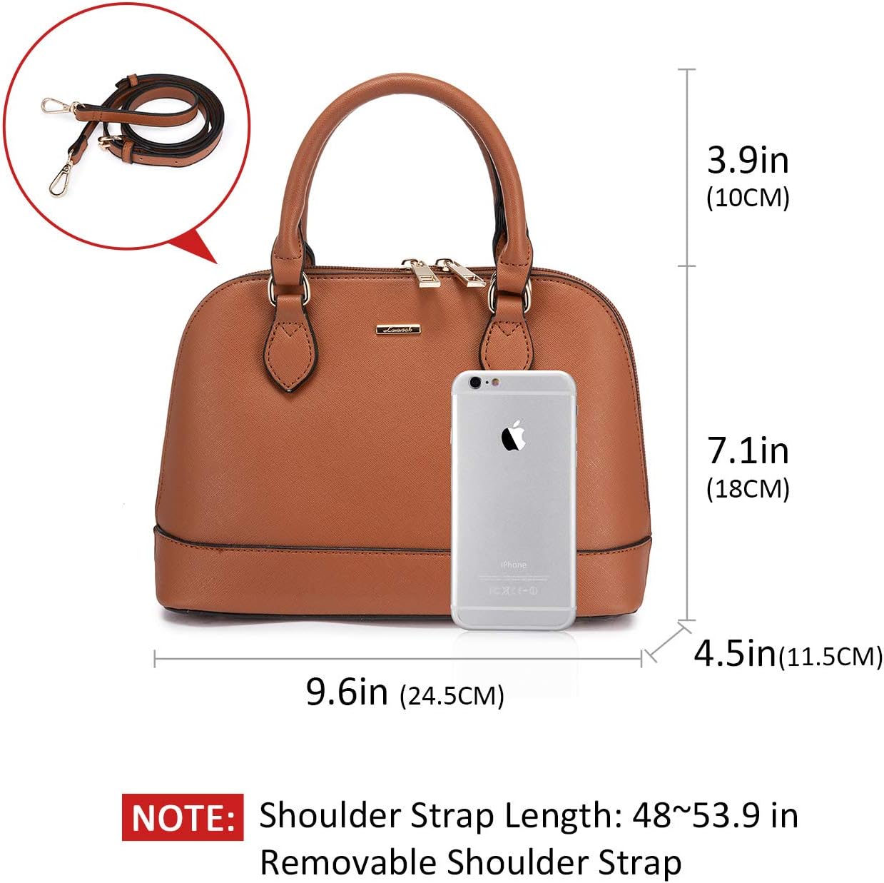 LOVEVOOK Purse for Women Small Crossbody Bags Classic Double Zip Top Handle Dome Satchel Bag - Image 3