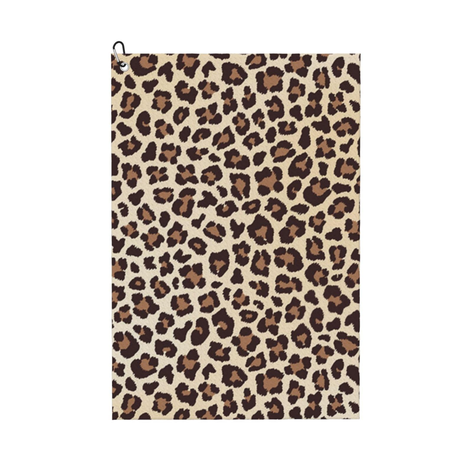 Hnnkloy Leopard Print, 16x24 in Portable Waffle Golf Towels with Carabiner Clip for Golf Bag
