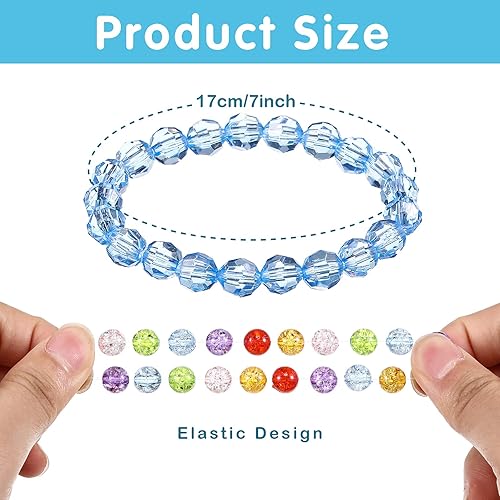 Miniatura 3 de Junkin 16 pulseras para niñas y niños pequeños, pulseras de princesa a granel, lindas joyas de cuentas de arco iris, joyería para niñas pequeñas