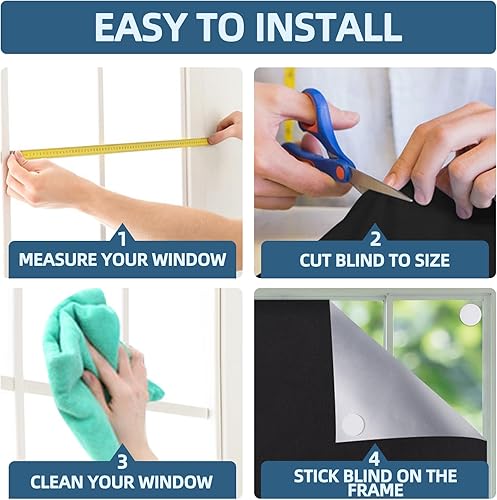 Miniatura 5 de Joydeco Cortinas 100% opacas, persianas opacas portátiles (118 x 57 pulgadas), cortinas opacas para ventana, cortinas opacas para dormitorio,