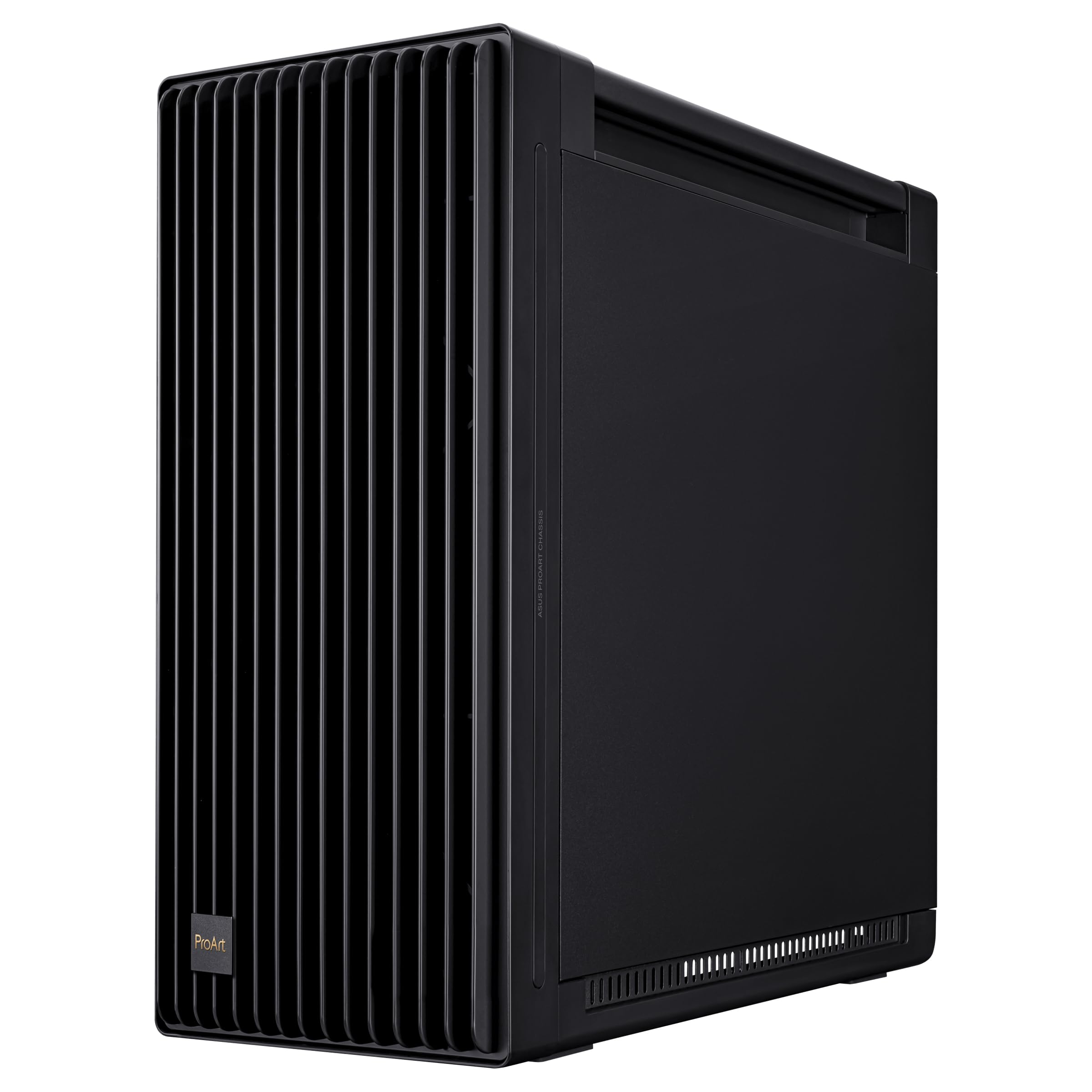 ASUS PROART PA602 TG PWM BLACK Case Gaming E-ATX, obudowa ze szkła hartowanego, uchwyt do radiatora 420 mm, wentylatory 140 mm i 200 mm, czujnik pyłu na podczerwień, boczny wylot powietrza, czarny