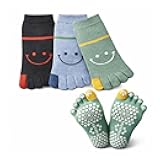 Soxsense Cute Pilates Toe Socks with Grips Non-Slip Five Finger Yoga & Barre Workout Socks, A Fun Gift for Happy Healthy Feet