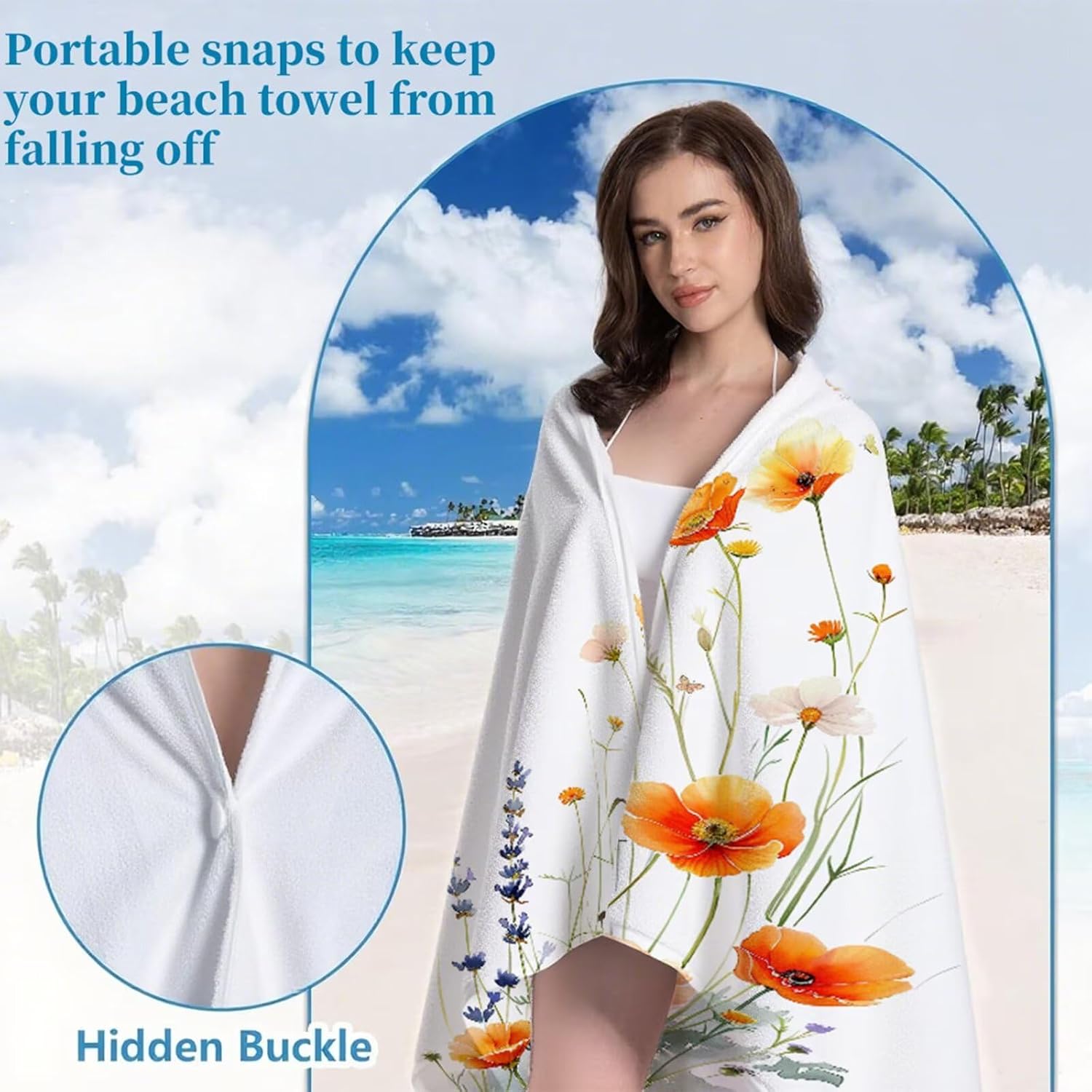 Beach Towel 90x180cm Bath Towels, Quick Dry Microfiber Towel, Sand Free, Super Absorbent, Lightweight, Compact Design, Towels for Bathroom Travel, Pool, Gym, Camping, Beach Vacation Essentials A2-505