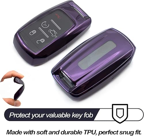 Miniatura 3 de MECHCOS Compatible con Dodge RAM 1500 2500 3500 4500 5500 Truck Pickup Purple Black TPU Key Fob Funda Funda Soporte Remoto Protector de piel Funda