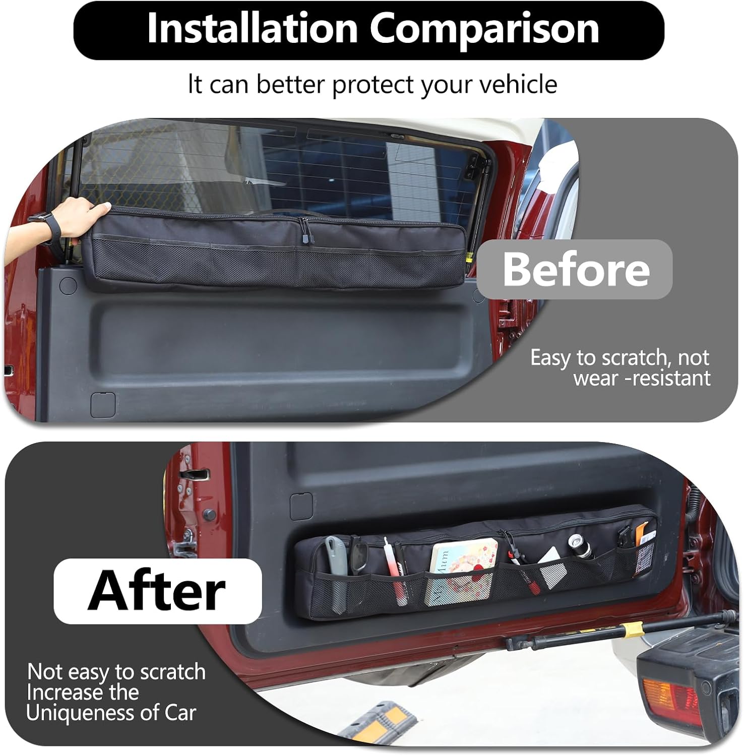 HAPPYHORSE Car Trunk Storage Organizer Compatible with Toyota FJ Cruiser 2007-2021 Rear Tailgate Storage Organizer，Oxford Cloth Car Storage Bag