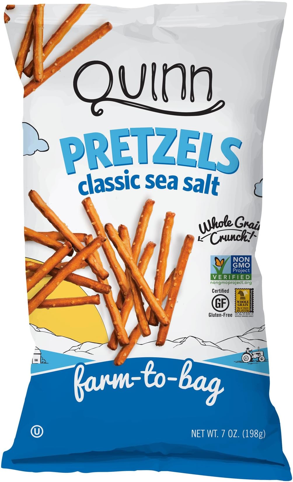 Quinn Sea Salt Pretzel Sticks, Gluten Free Pretzels, Corn Free, Soy Free, Non-GMO, 7 Oz, Pack Of 3