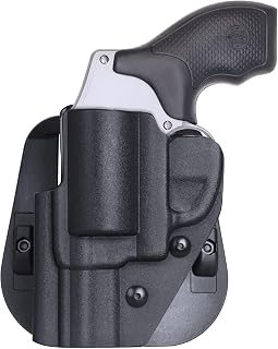 Cavebear IWB/OWB Kydex Holster - Fits 442 642 637 etc.Most Types of S&W J Frame Revolver,Adj.Cant & Retention,Fast Draw,Inside/Outside Waistband Carry.