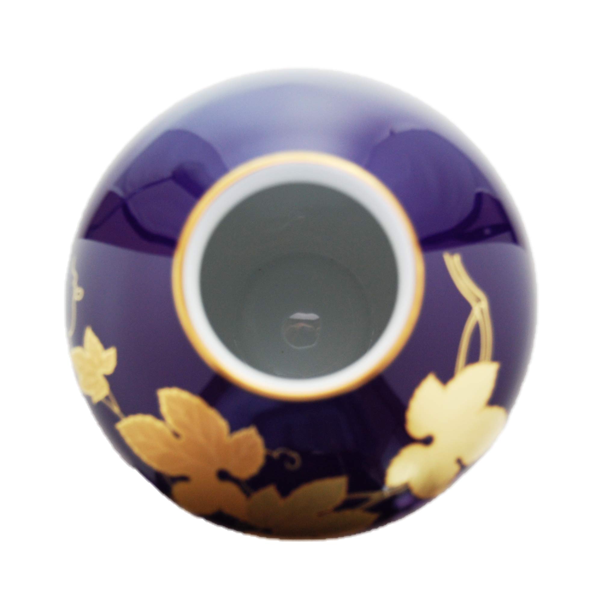 香蘭社 花瓶 ルリ金彩葡萄 瑠璃 18cm R1538-NB61 個