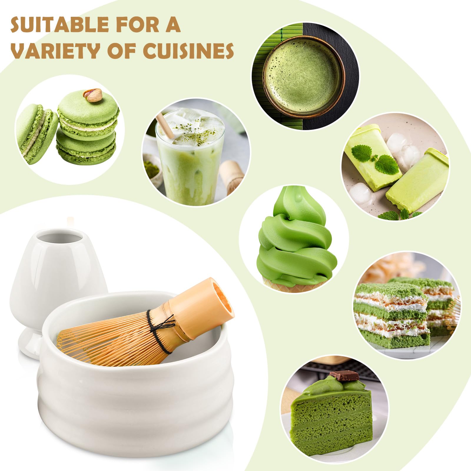 Accessoires Matcha Lot De 5 Fouets à Matcha Japonais Avec Fouet à 100 Broches Porte-fouet Kit A Matcha