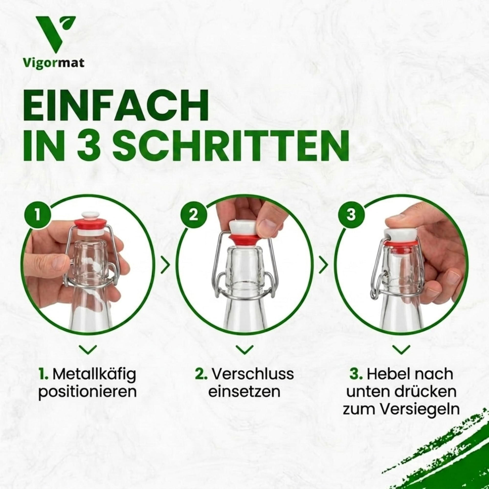 Flaschenverschluss Bierflaschen mit Bügelverschluss, Flaschen Bügelverschluss mit Gummidichtung, Luftdicht und Spülmaschinenfest für Bier, Öl und Weinflaschen (50 Stück Porzellan)