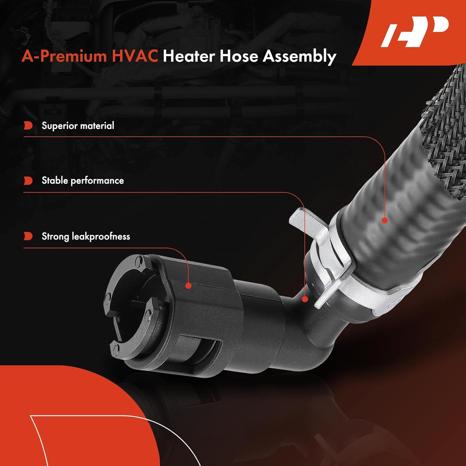 A-Premium Outlet HVAC Heater Hose Pipe Line Assembly with Clamps and Protective Sleeve Attached Compatible with Chevrolet Uplander 2005-2009 & Buick Terraza 2005-2007 & Pontiac Montana & Saturn Relay