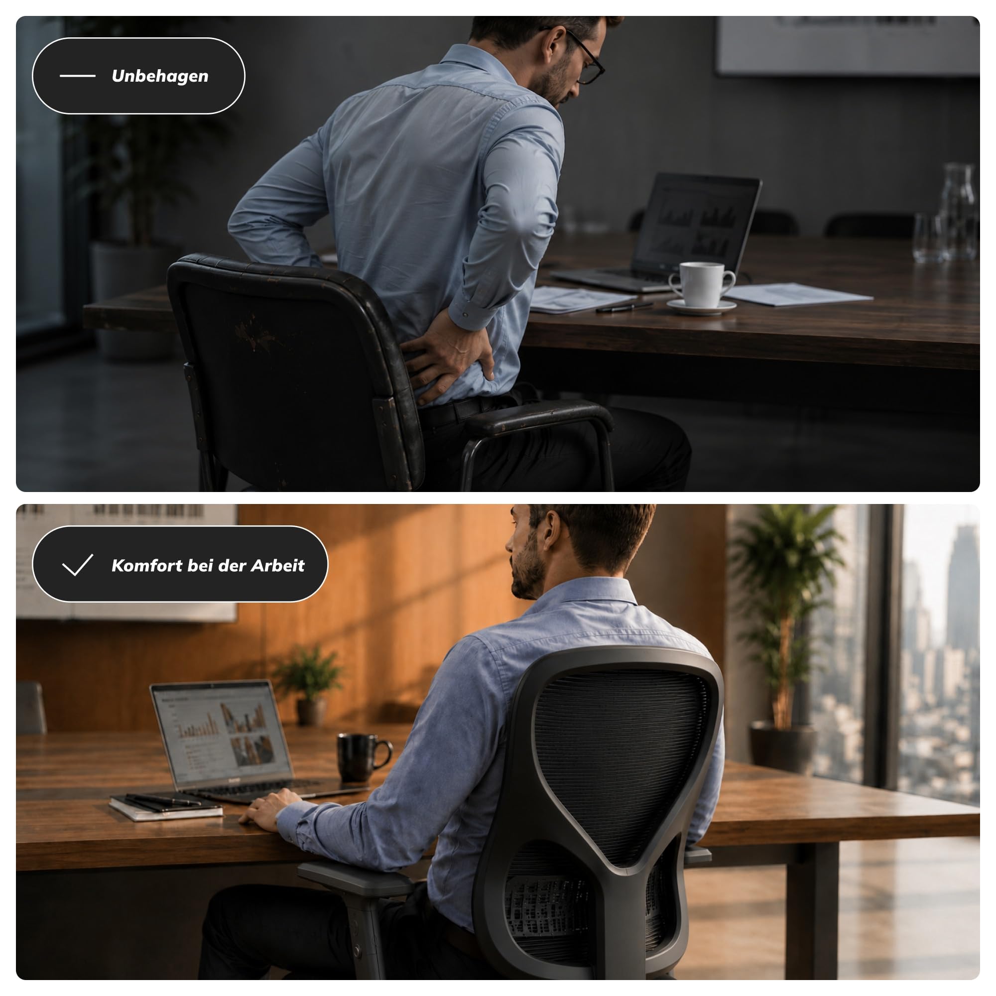 Jan Nowak Bürostuhl ergonomisch Schreibtischstuhl Netz 3D Armlehnen 130 kg | Drehstuhl, Computerstuhl mit Lordosenstütze, Wippmechanik mit 3 Arretierungen, breiter Sitzfläche, Rollen für Büro Homeoffice