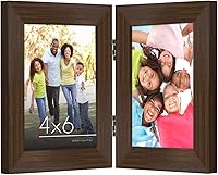 Vista 10 de Americanflat Marco de fotos con bisagras de 4 x 6 pulgadas con vidrio inastillable, marcos de fotos dobles con madera de ingeniería, colección