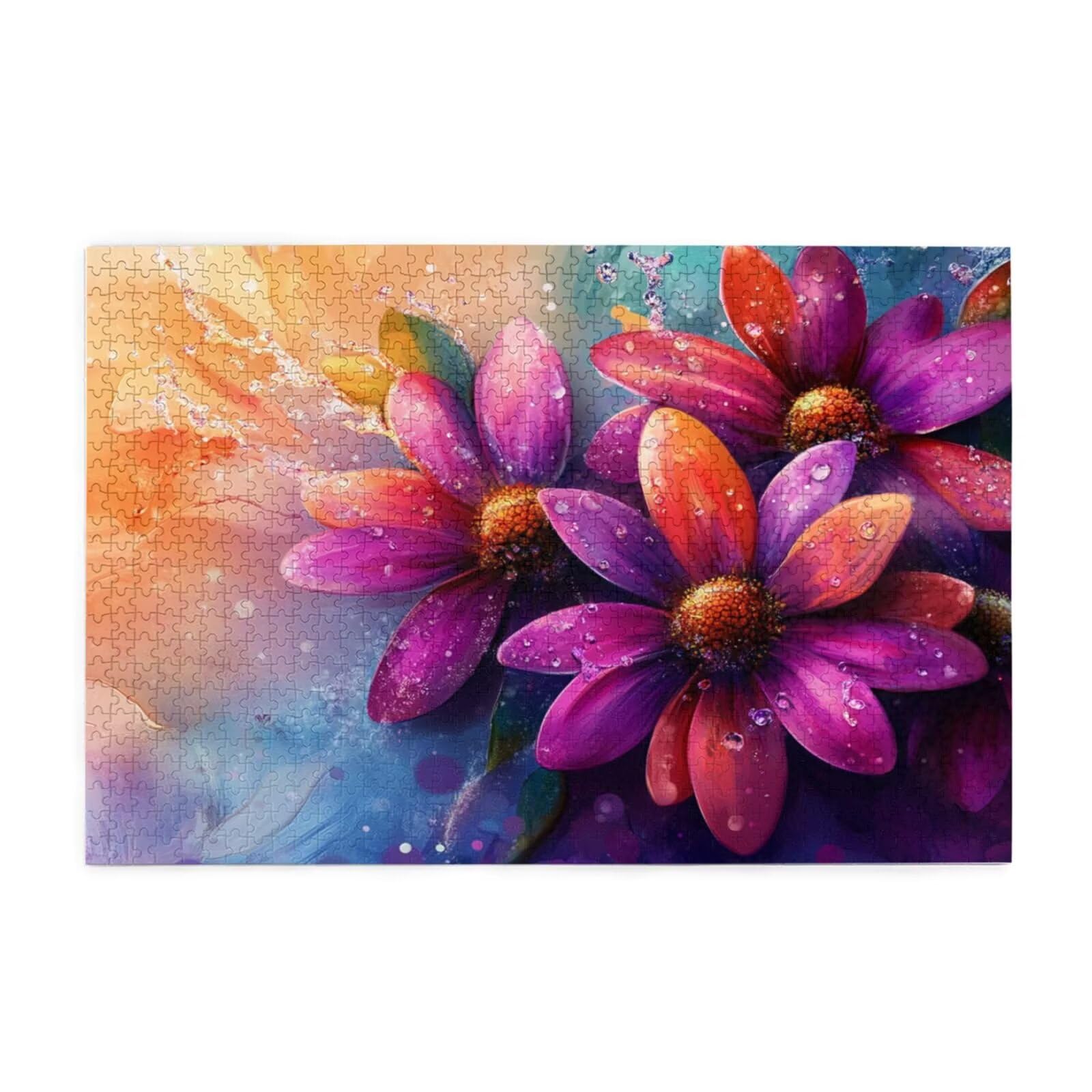 Puzzle 2000 Teile, Puzzle Erwachsene, Holzpuzzle Blume Impossible Jigsaw, Clevere Rätsel, HD Farbe Jigsaw mit Geschenkbox Verpackung for Aesthetic Room Decor, Geschenke für Frauen Rot 100x70cm p-1905
