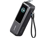 Anker Laptop Power Bank, 25,000mAh Portable Charger with Triple 100W USB-C Ports, Built-in and Retractable Cables, for iPhone 16/15 Series, MacBook, Samsung, and More (Flight-Approved)