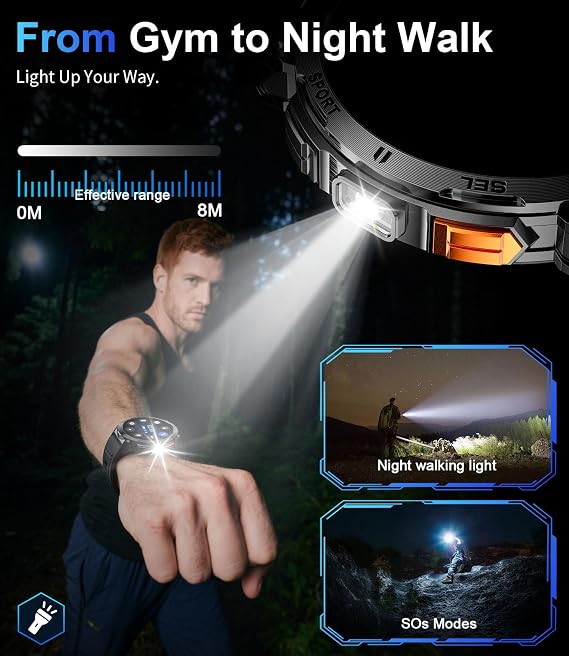 LIGE Military Smart Watch for Men with Bluetooth Call,1.62