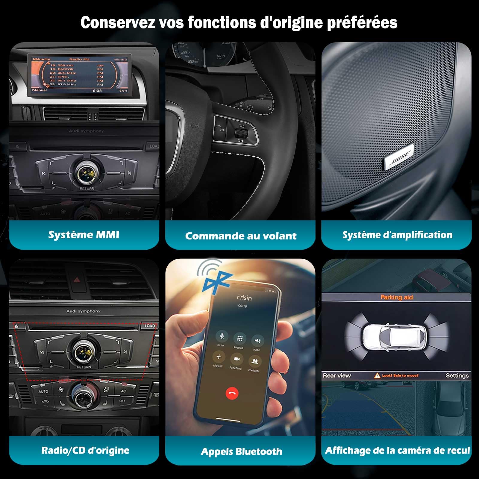 10,25" 8-rdzeniowy 4 + 64 GB CarPlay Android 14 radio samochodowe GPS nawigacja do Audi A4/A5/B8/S4/S5 obsługuje nawigację GPS, Carplay, IPS, WiFi, 4G, WiFi, DAB+, do niskiej konfiguracji