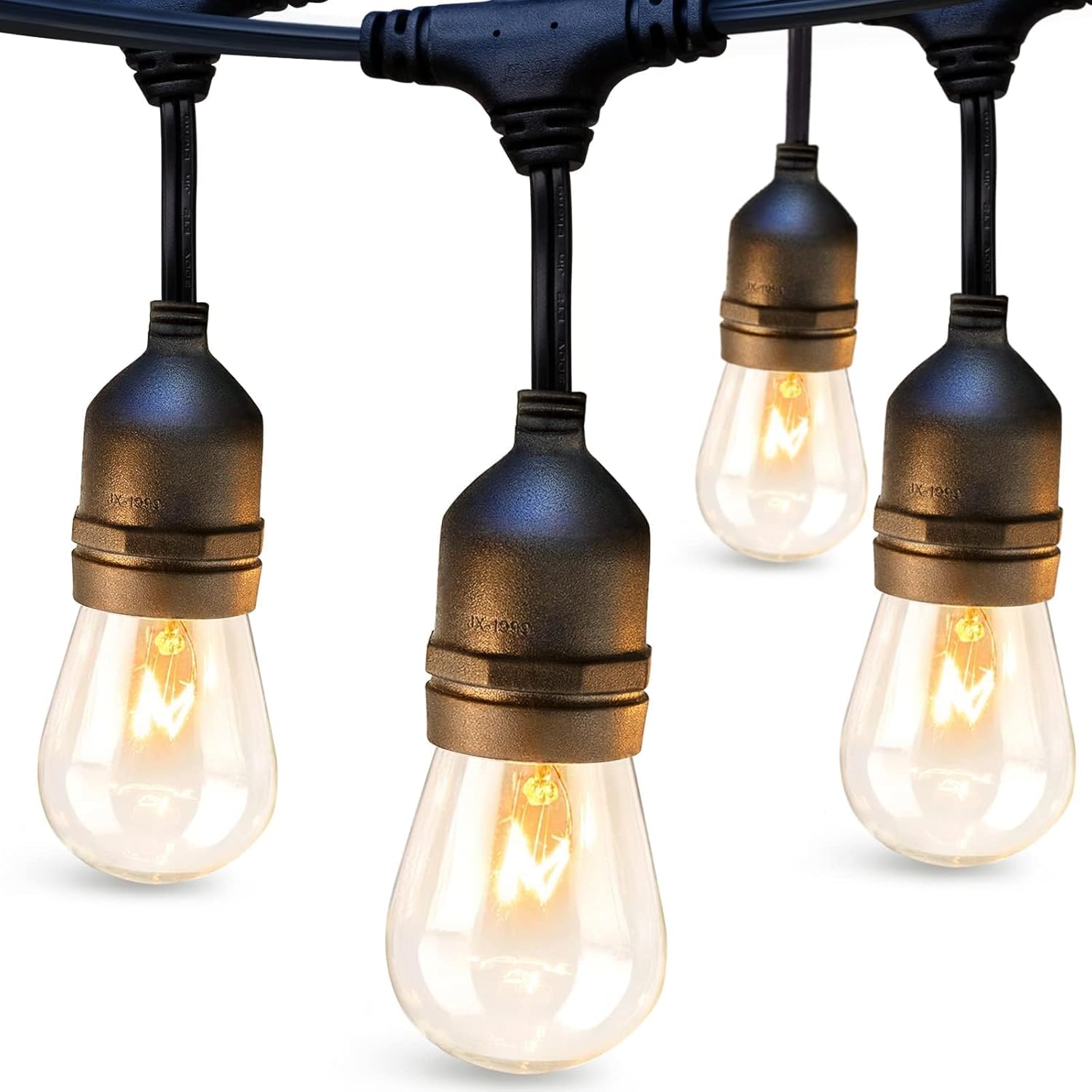 addlon 48 FT Outdoor String Lights Commercial Grade Weatherproof Strand