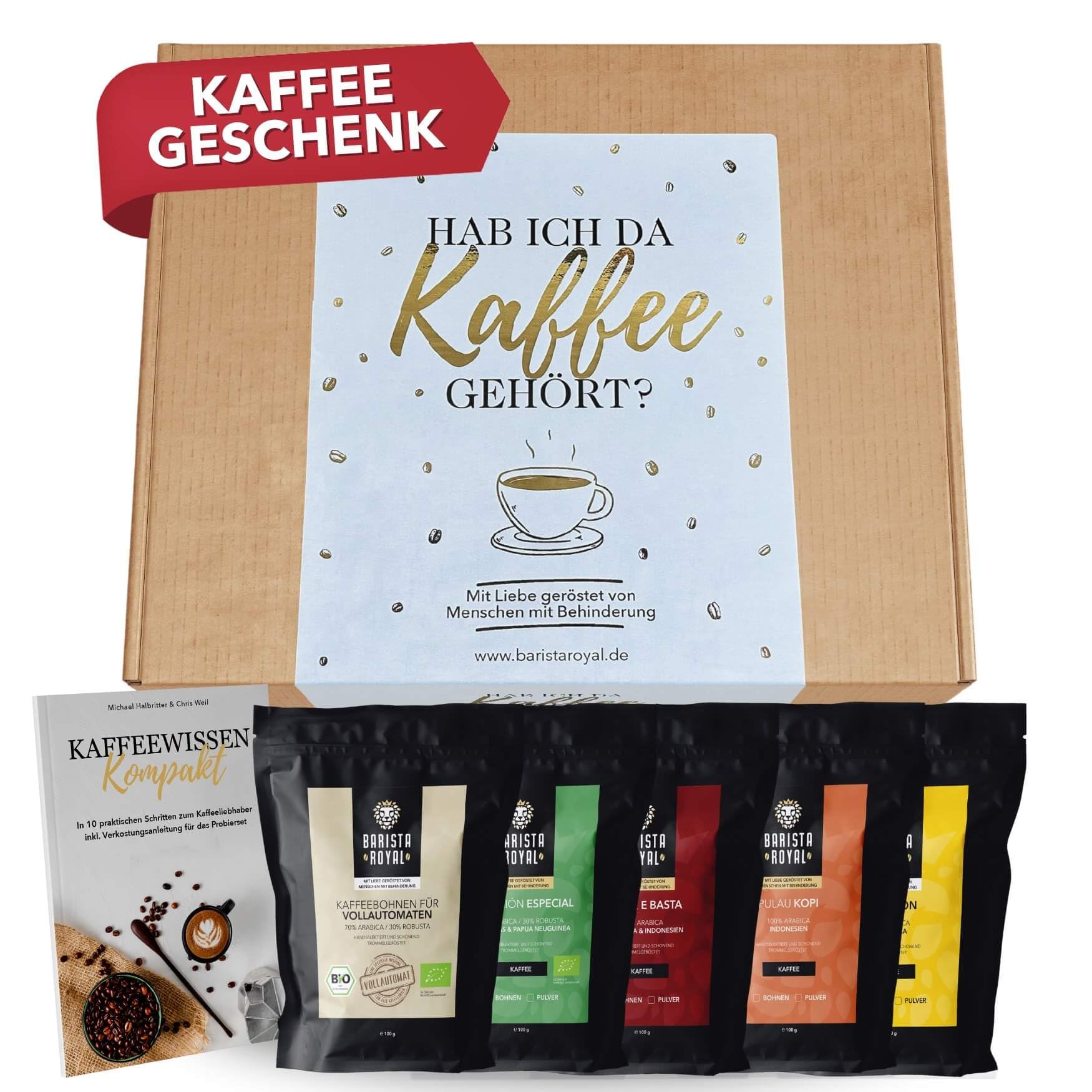 Premium Kaffee Geschenkset - 5 x 100g Probierset für Männer & Frauen - Barista Specialty Coffee - Hab ich da Gehört?