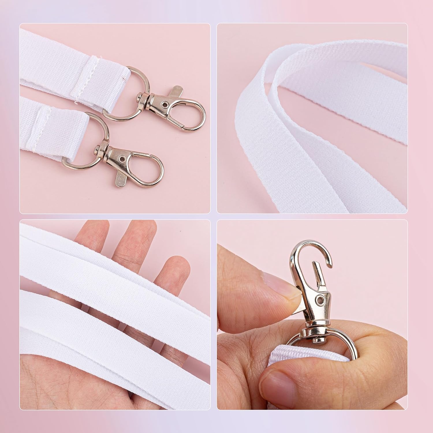 Framendino, 100 Pack Sublimation Lanyards Blank Bulk with Swivel Hooks Neck for ID Badge Work Card Holder