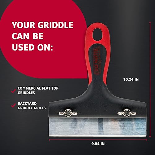 Miniatura 5 de Mr. Bar-B-Q Herramienta raspadora de plancha con hoja reemplazable, limpiador de plancha de acero inoxidable, ergonómico, perfecto para rascador de