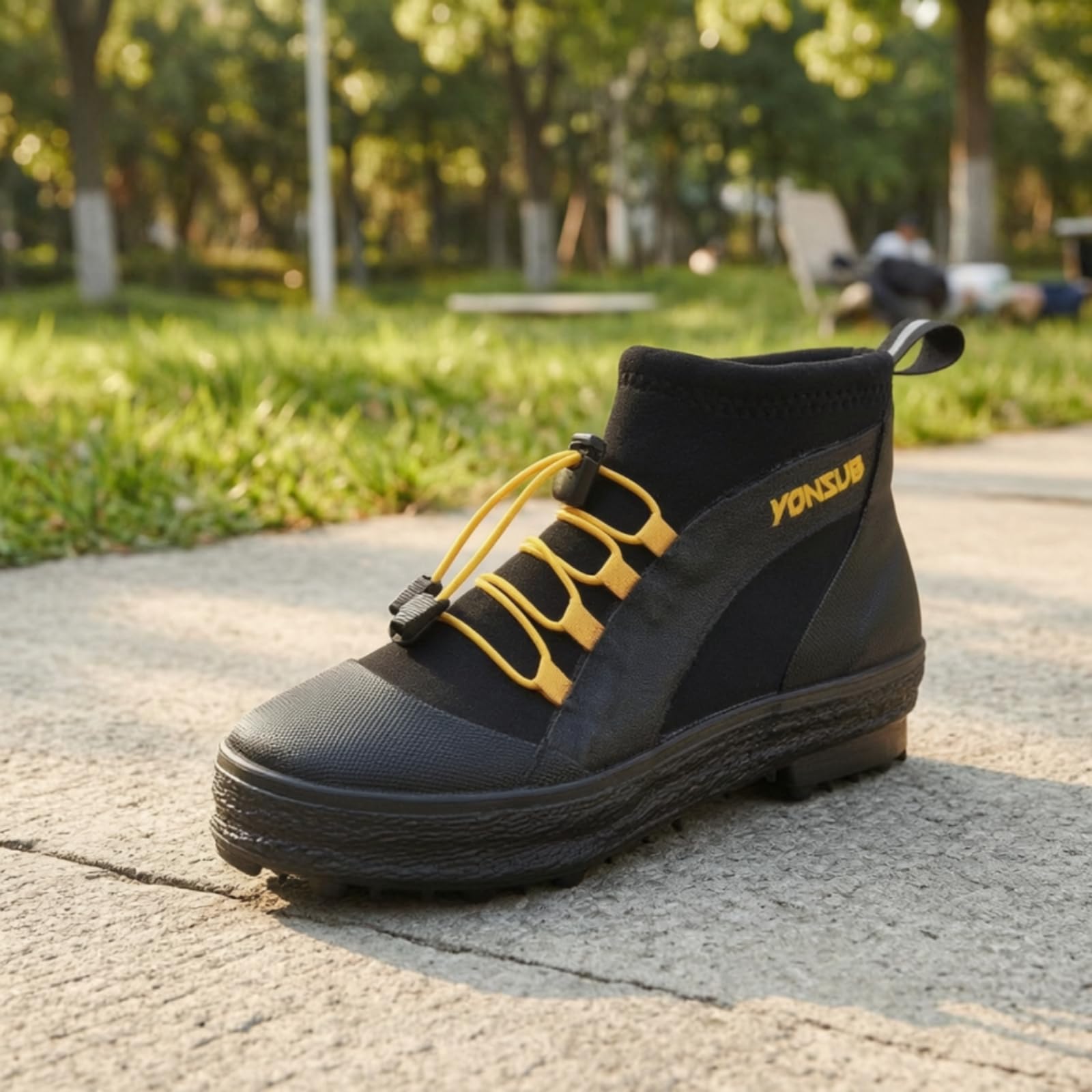 Baoblaze Chaussure de Randonnée Antidérapante Homme Femme Bottine de Pêche Soulier Aquatique Chaussure de Marche Fermeture par Cordon Élastique et Tirant Talon, Array, Noir Orange, 40 | Faciles à Enfiler, Antidérapant, Chaussure avec Semelle Crantée, pour