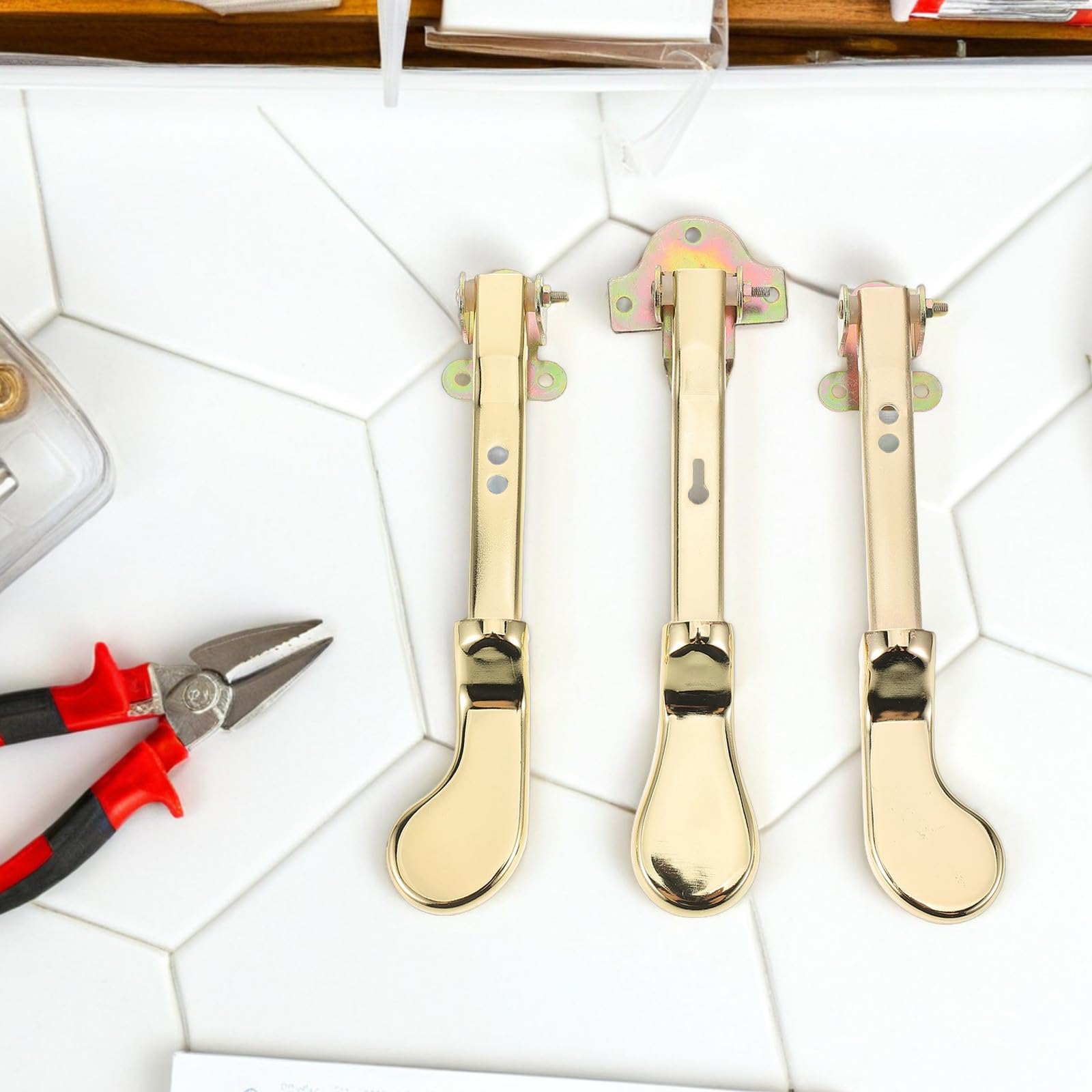 Pedale Sustain per Pianoforte Verticale Oro Metallo 3 Pezzi | Doppio Foro, Compatibilità, Design Elegante, per Musicisti Professionisti e Parti di Ricambio