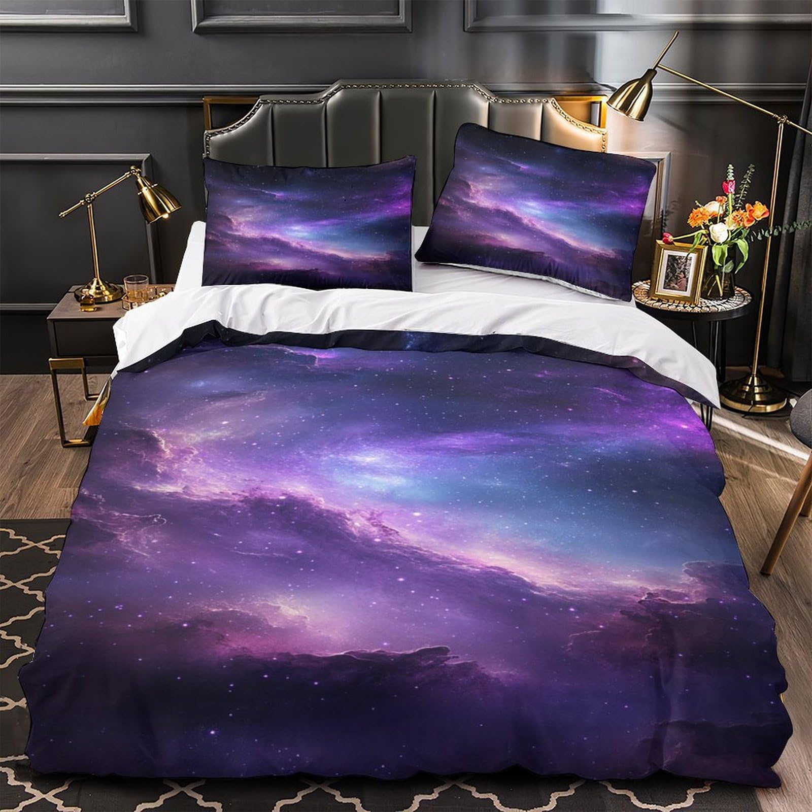 Housse de couette 260x220 espace violet pour relooker une chambre d'ado passionné