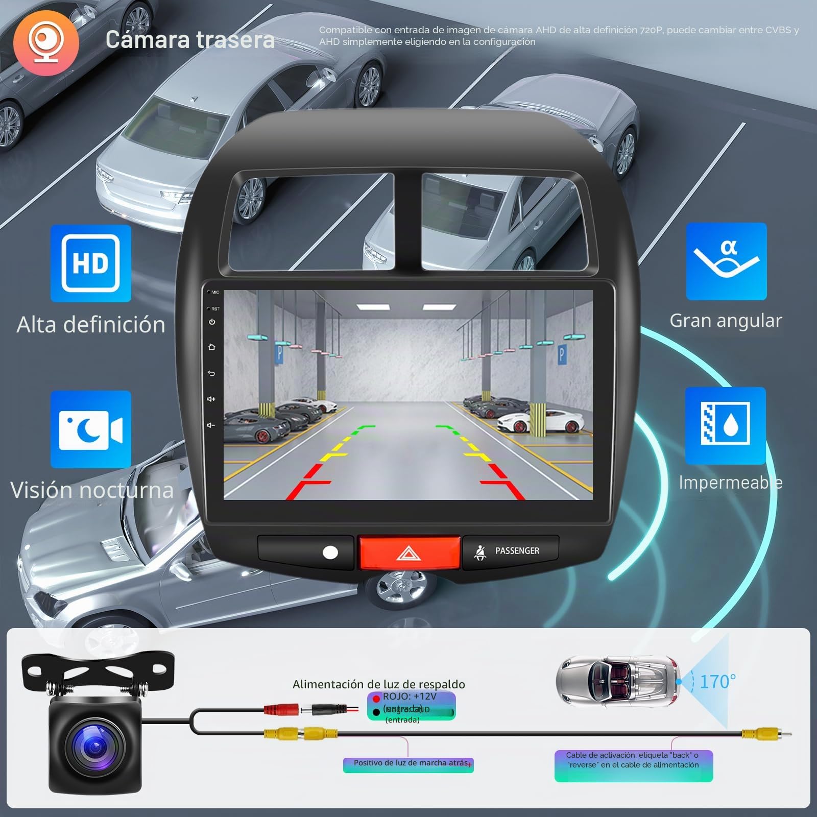 Hodozzy 2GB 64GB Radio para Citroen C4 (2007-2013)/Mitsubishi ASX (2010-2016)/Peugeot 4008 (2012) Carplay Android Auto, 10,1 Pulgadas 2 DIN Pantalla Táctil Radio Android GPS WiFi Bluetooth RDS Cámara