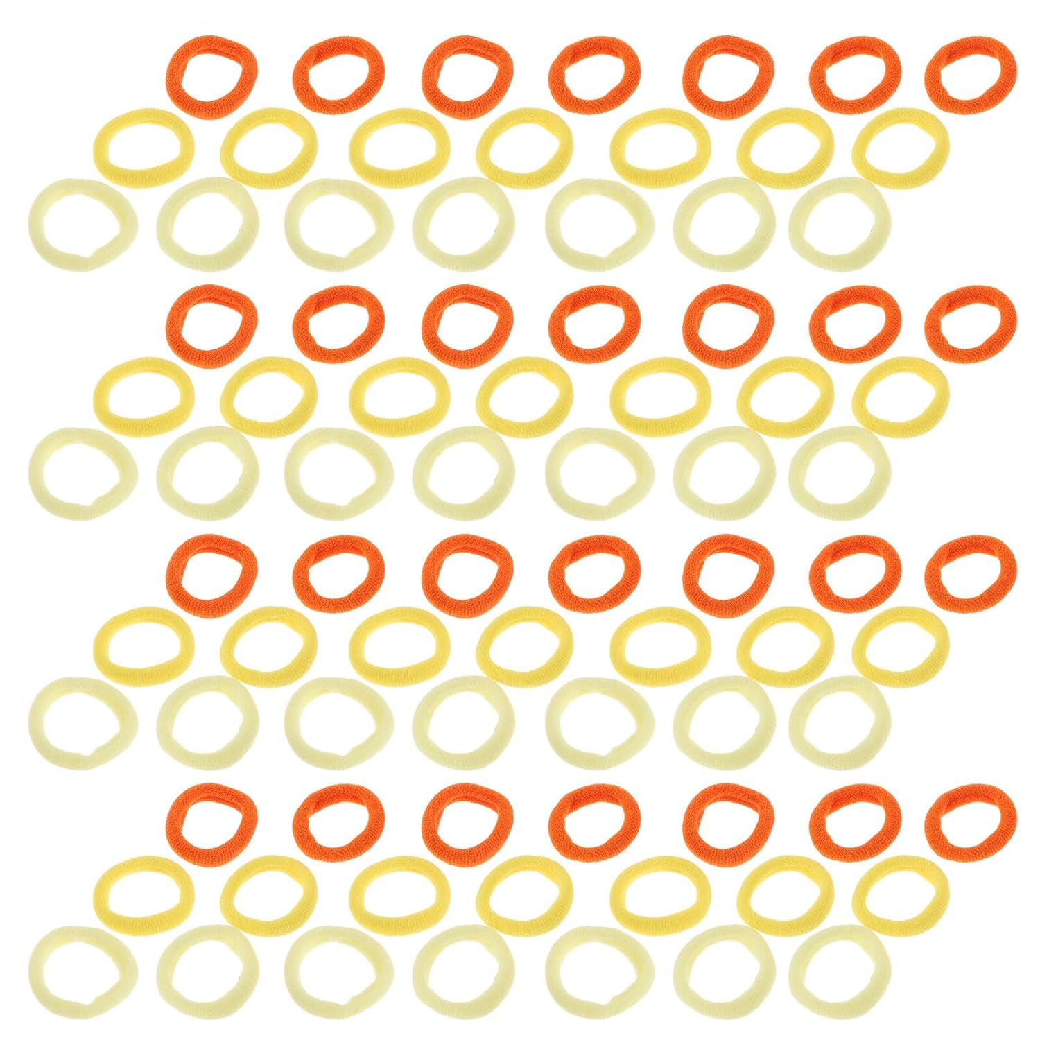 TOYANDONA High-elasticity Mini Hair Elastics and Small Nylon Hair Ties No Damage Ponytail Holders Yellow 100pcs Pack