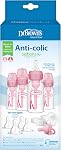 Dr. Brown's Options+ Slow Flow Preemie and Newborn Anti-Colic Bottle Set with 4oz Bottles and HappyPaci - Pink