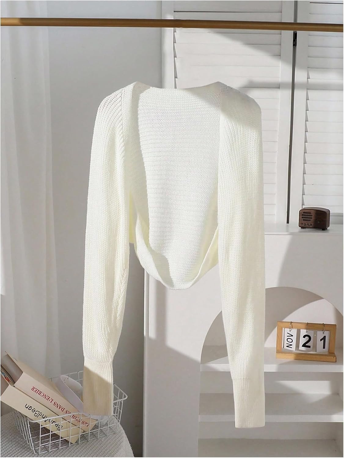 SHENHE Girl's Bolero Cardigan Open Front Lightweight Knit Shrug Cropped Cardigan Sweater - Image 4