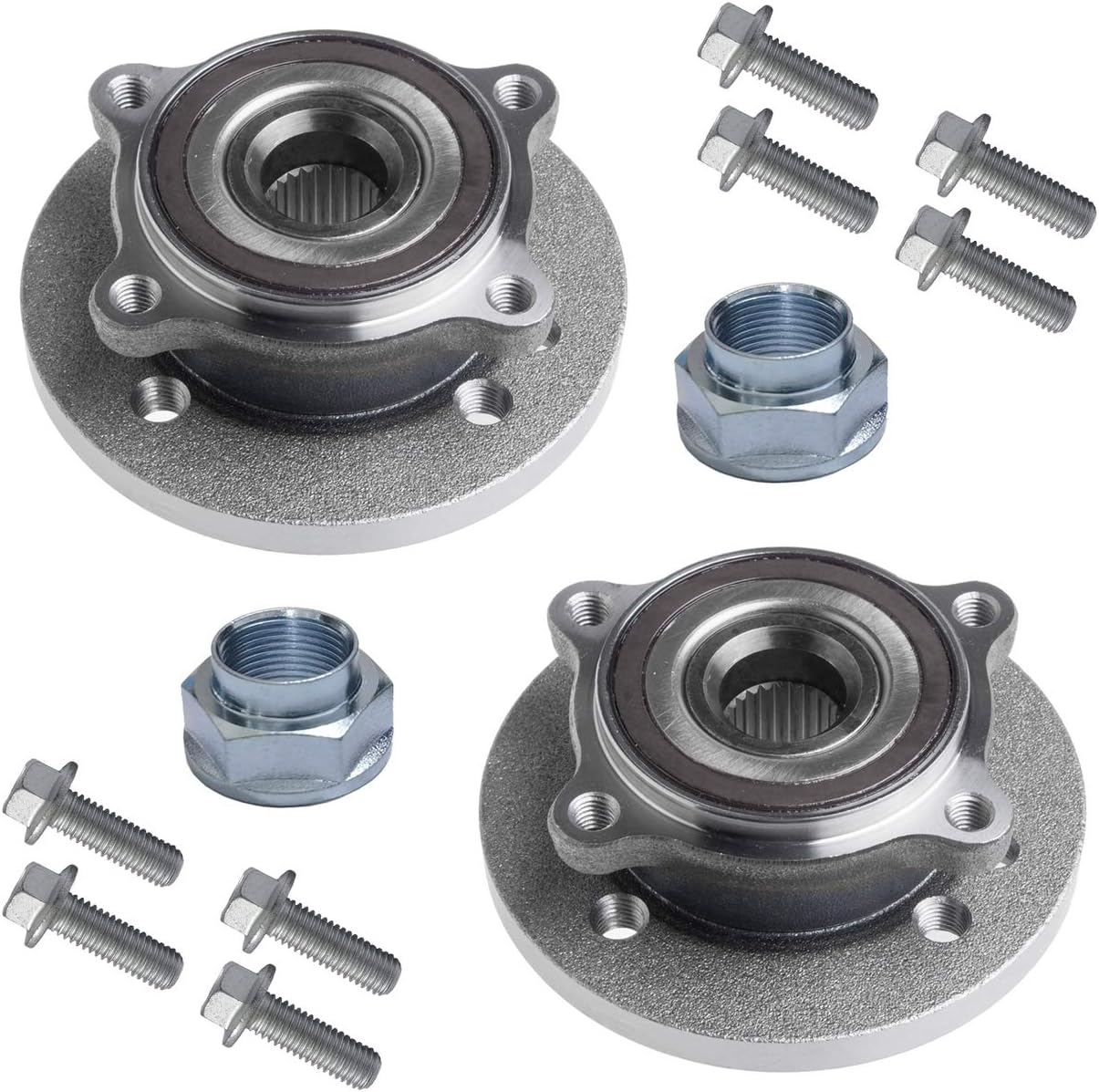 TUCAREST 513226 x2 Front Wheel Bearing and Hub Assembly w/Bolts Compatible with 2002 2003 2004 2005 2006 Mini Cooper