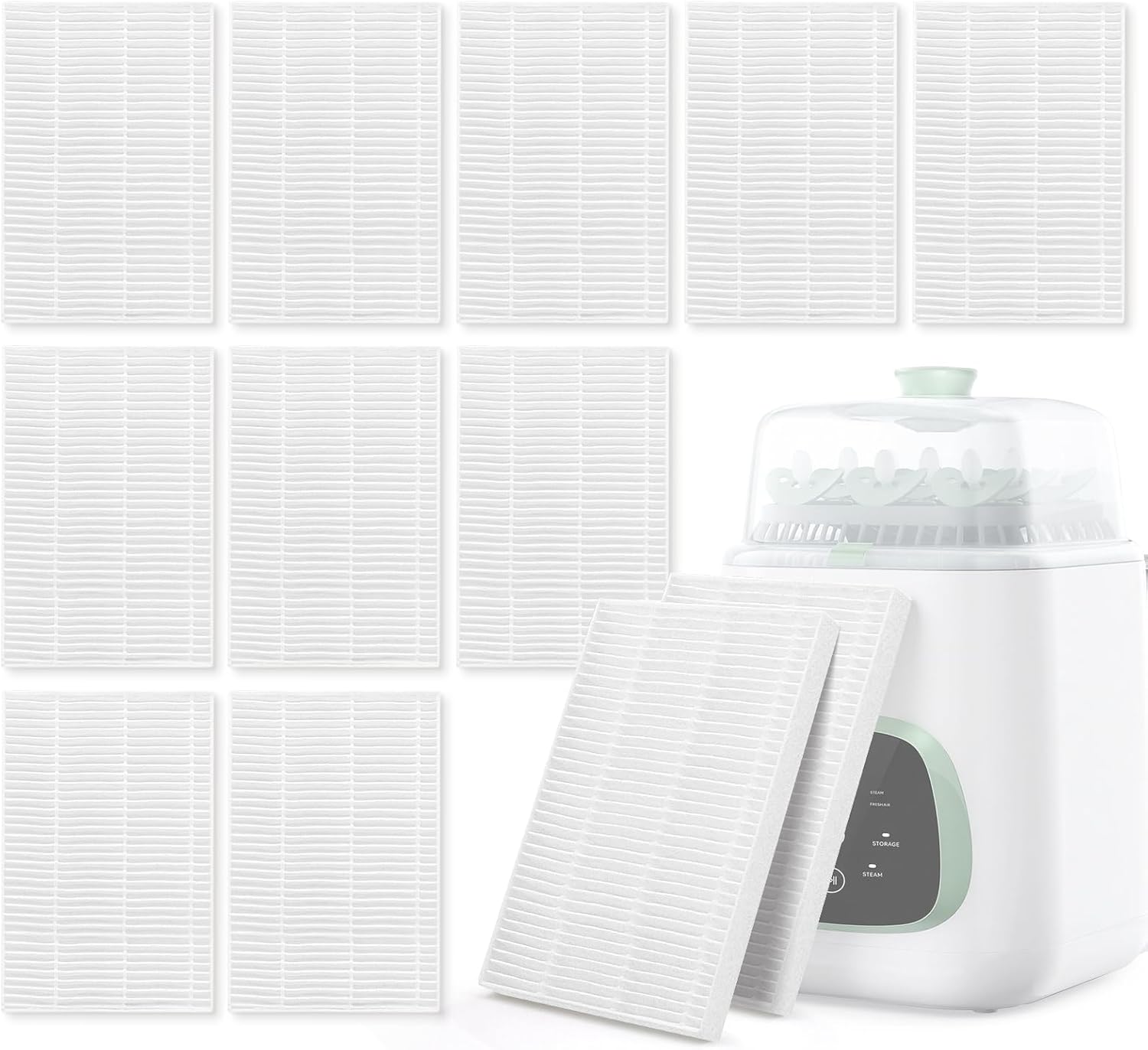 12 Pack Filter Replacement Compatible with Momcozy KleanPal Pro Baby Bottle Washer, 99.97% Filtration Efficiency, Air Filters for Drying, Essential Baby Bottle Cleaner Accessories