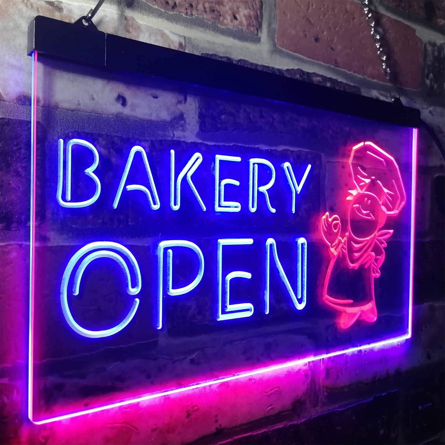 ADVPRO Bakery Open Shop Bread Display Dual Color LED Neon Sign Red & Blue 12" x 8.5" st6s32-i0175-rb
