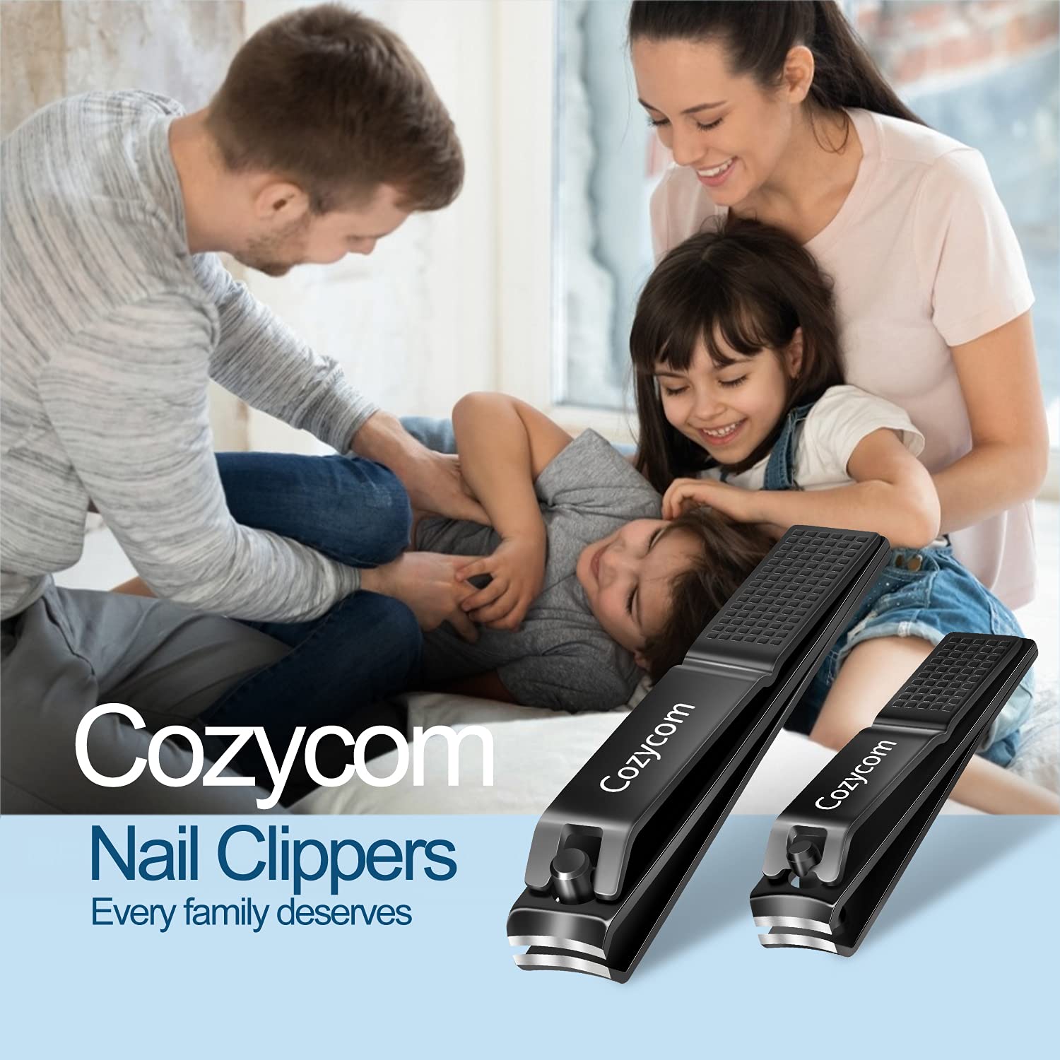 Nail Clippers Set Toenail Clippers Cutters - CozyCom 2 Pack Professional Fingernail Clipper and Toenail Clipper for Adult Men and Women Stainless Steel for Thick Nails with Visibly Tin Case : Beauty & Personal Care