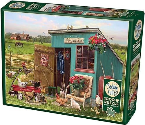Miniatura 2 de Cobble Hill - Rompecabezas de 1000 piezas, The Happy Hen Hen, póster de muestra incluido