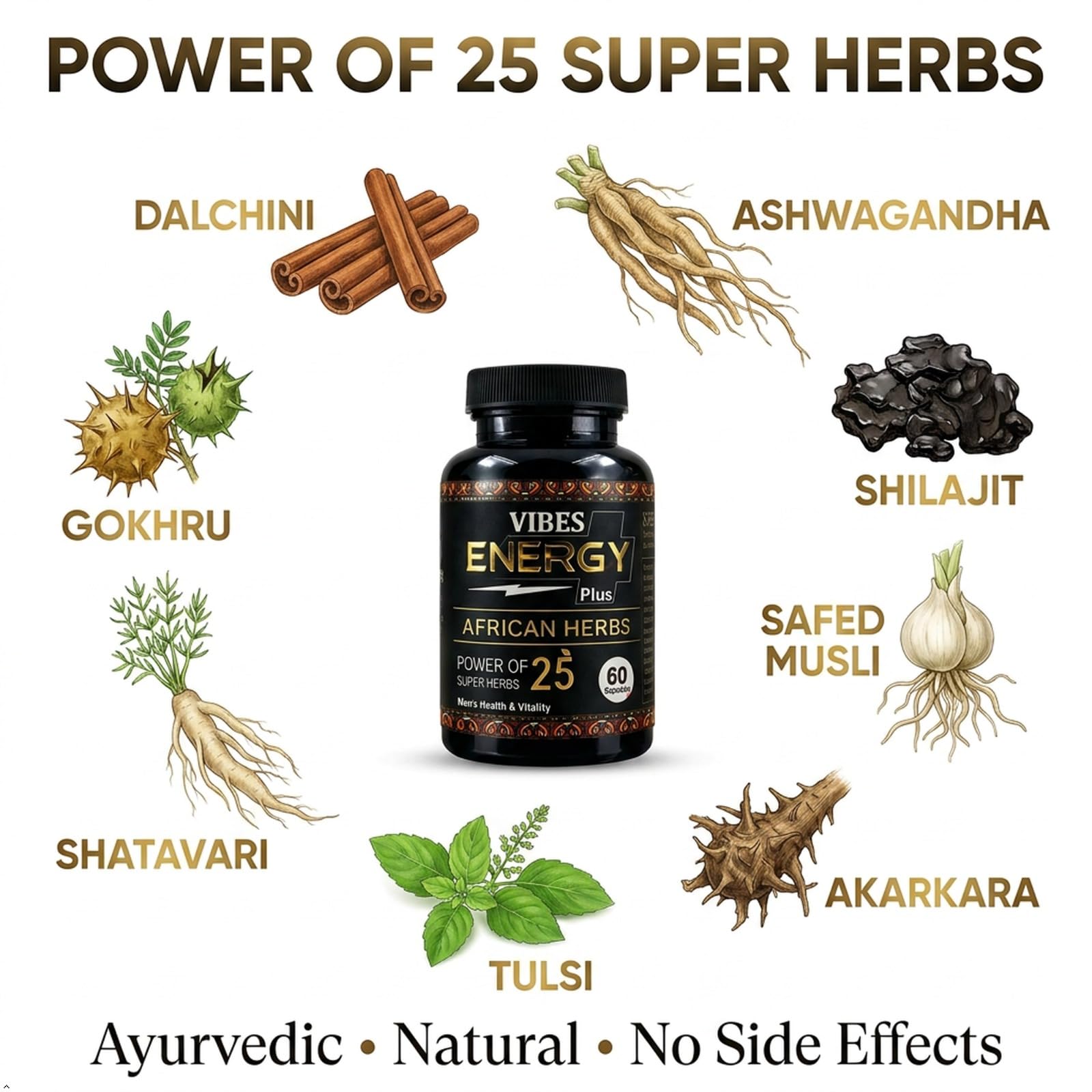 VIBES Herbal Immunity Booster Capsules | African Superherbs + Ayurvedic Blend | Daily Stamina Strength Vitality Energy Supplement for Men & Women | Natural Immunity Support | 60 Capsules — Amazon image 7