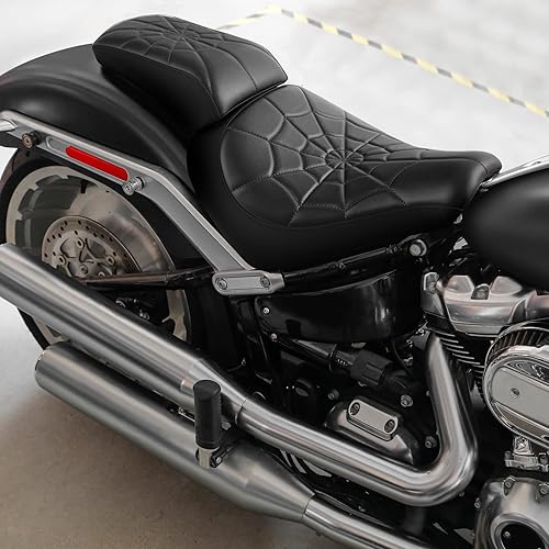 Miniatura 3 de TCT-MOTORPARTS Cojín de asiento de pasajero de cuero sintético para Harley Fat Boy FLFB FBFBS 2018-2023