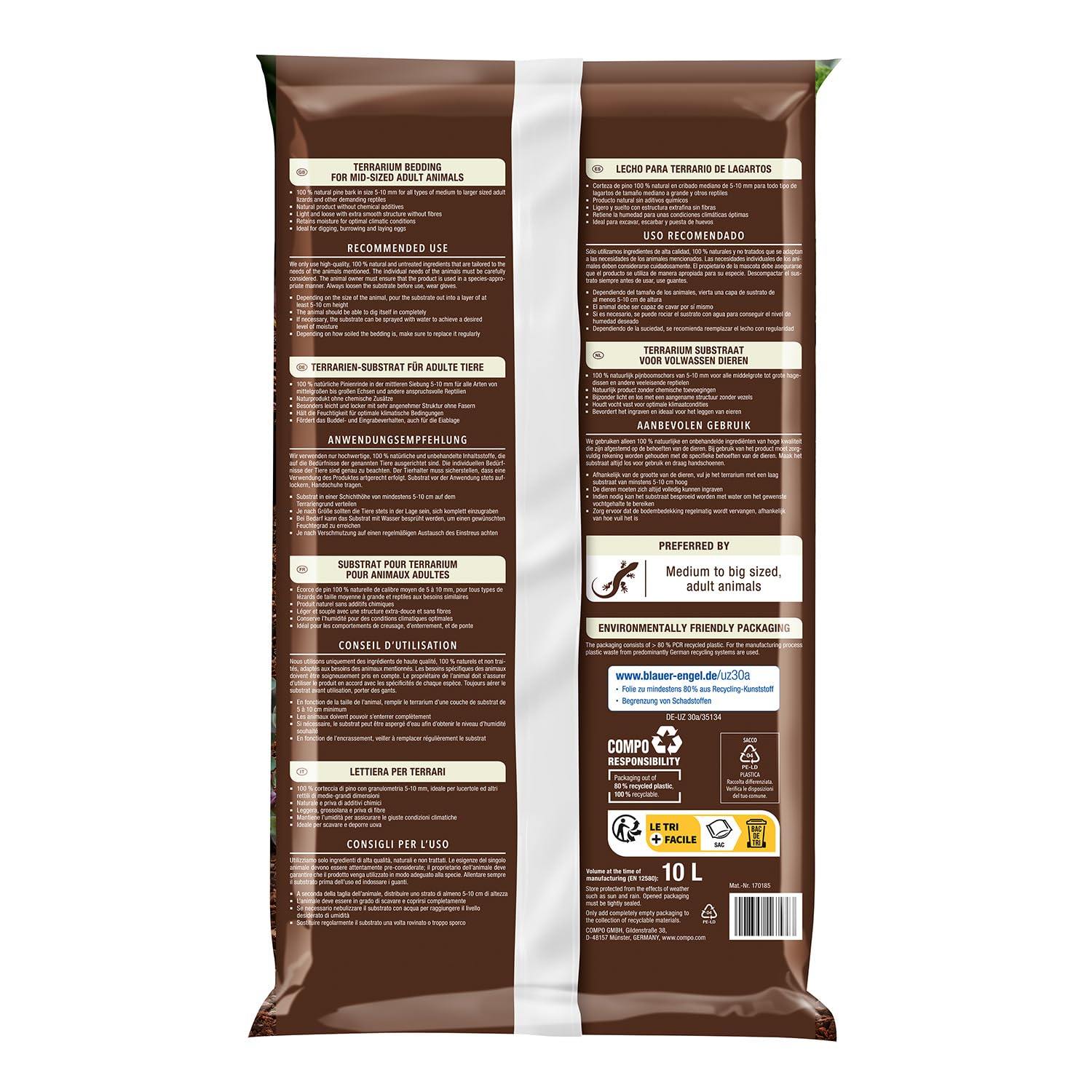 COMPO ZOO Lettiera universale per terrari, di pezzatura media: 5-10 mm - 3