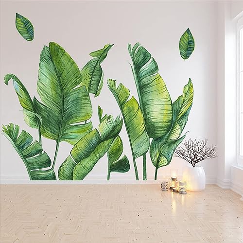 Miniatura 3 de Calcomanías de pared de plantas verdes calcomanías de hoja de Monstera de bosque tropical tropical hojas de palmera naturales plantas de hojas