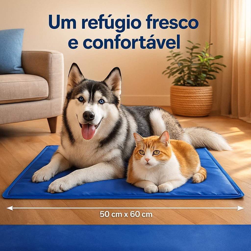 Tapete Refrescante para Pets M – 50×60 cm | Tapete Gelado com | Ideal para Cães e Gatos | Conforto, Frescor e Bem-Estar Tapete Refrescante para Pets M – 50×60 cm | Tapete Gelado com | Ideal para Cães e Gatos | Conforto, Frescor e Bem-Estar