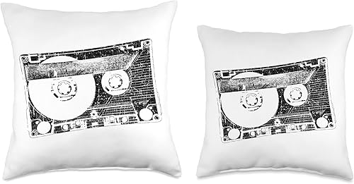 Miniatura 3 de Audio Cassette Tape, 80s 90s Music Radio Simple Graphic Throw Pillow