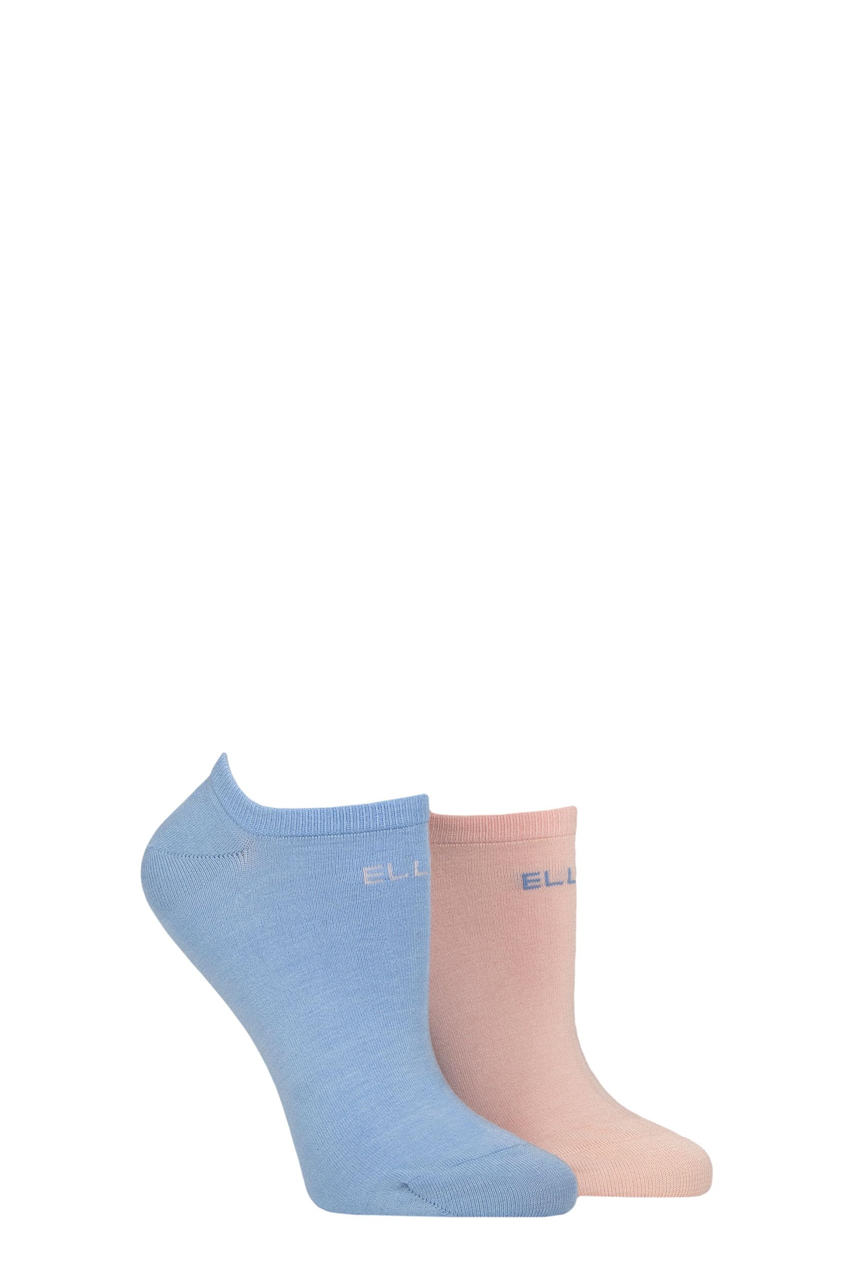 Elle Women's Rose 2 Pair Plain, Patterned & Striped Bamboo No Show Socks In | : 4/8