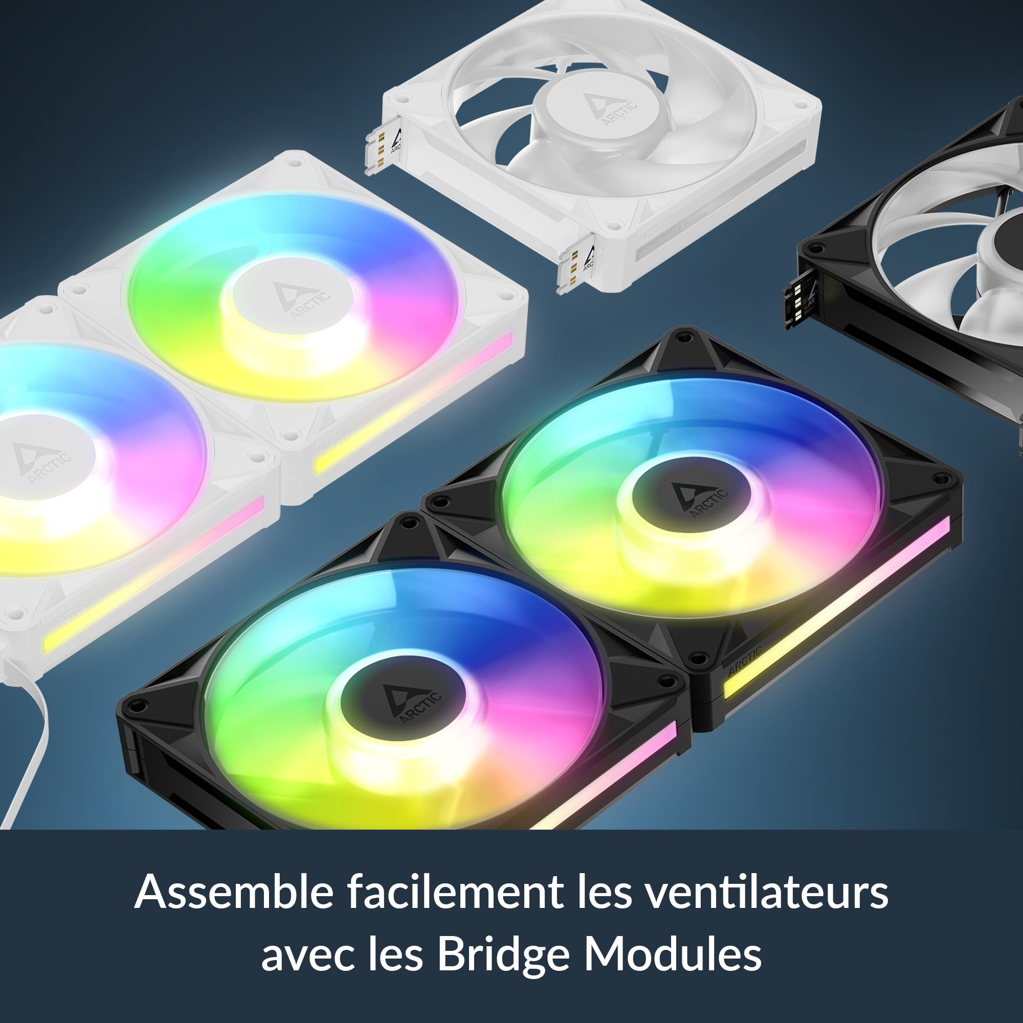 ARCTIC BioniX P14 A-RGB pack de 3, ventilateurs PWM 140 mm, Daisy Chain