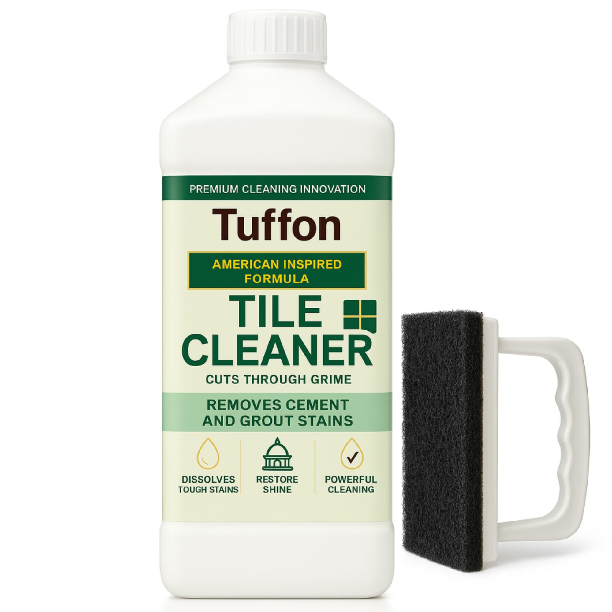 PREMIUM Tile Cleaner Liquid GEL BASED Strong - Heavy Duty - AMERICAN INSPIRED FORMULA for Bathroom & Kitchen Floor & Wall Tiles - Removes Stains from Tiles - Grouts - Ceramics.-image-16