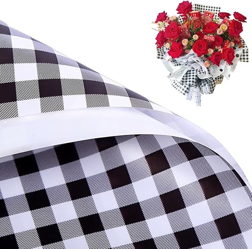 20 hojas de papel de regalo de flores, papel de regalo de ramo impermeable, suministros de ramo de flores, (diseño a cuadros), papel de regalo para disponible en Yaxa El Salvador