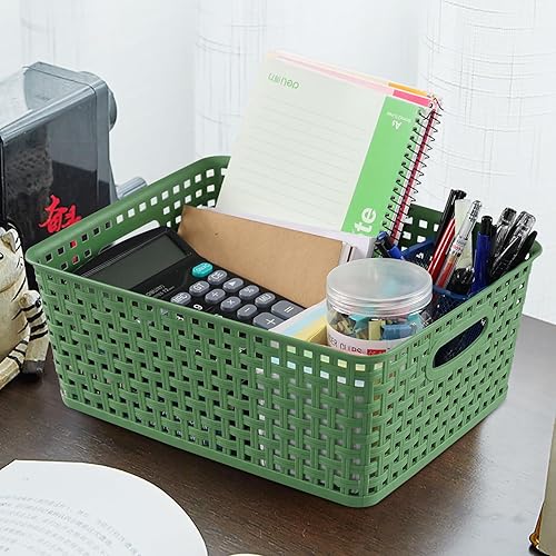 Miniatura 5 de Taysisiter - Cesta de almacenamiento de plástico, 4 paquetes